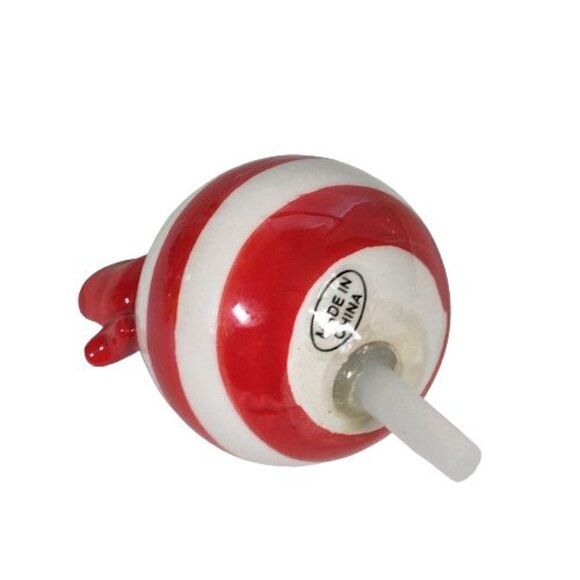 Nora Fleming Red Stripe Ball Ornament Deck the Halls A171 Ceramic Platter Charm - Picture 6 of 6